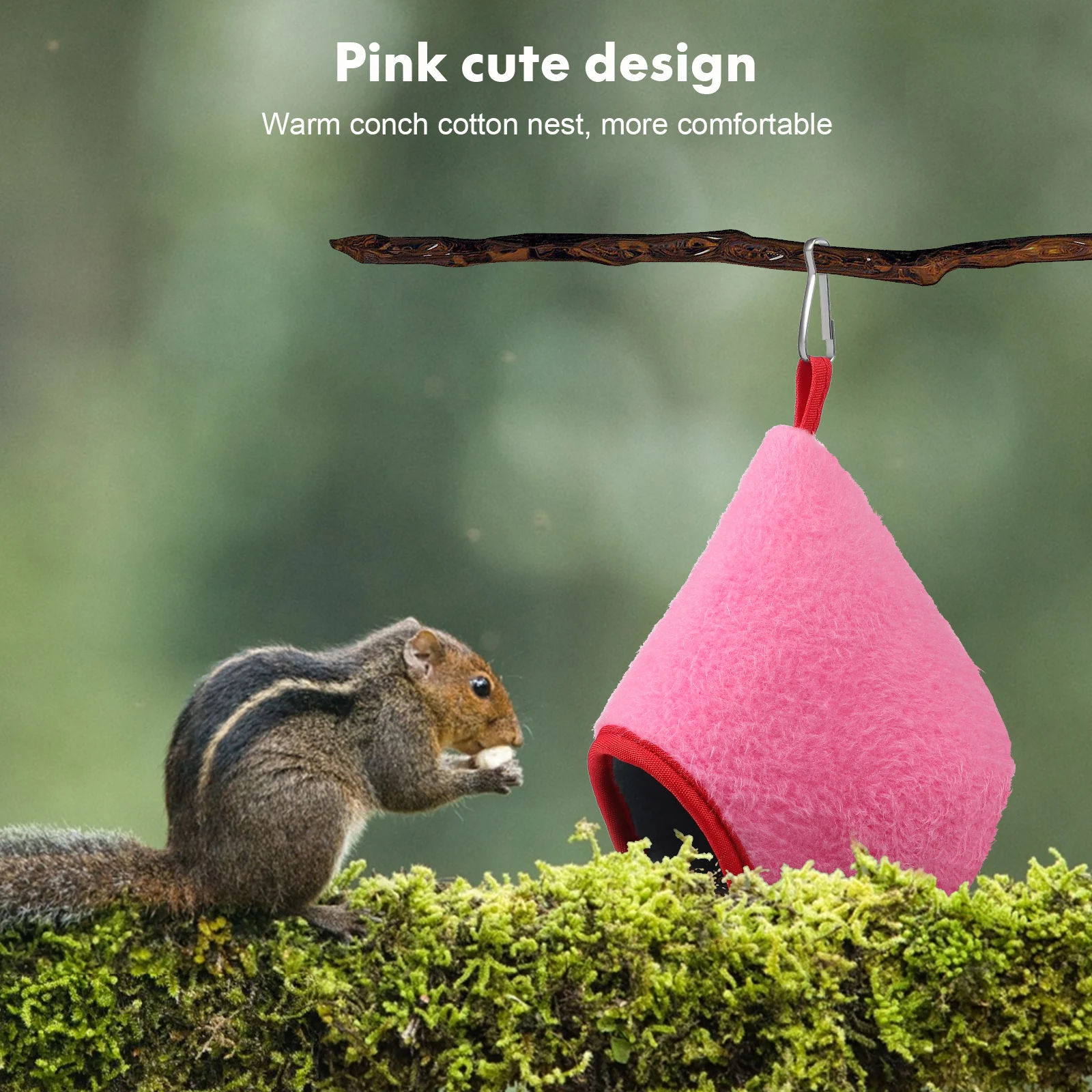 

1 set Pink Cotton Pet Nest For Hamster Rabbit Squirrel Hanging Sleeping Bed Warm Soft Winter Resting Tunnel For Small Animals