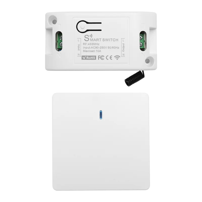 AC56-Wireless Smart Light Switch RF 433Mhz Lighting Control Intelligent Switch AC 90-250V 10A Module( 1 W And 1 C)