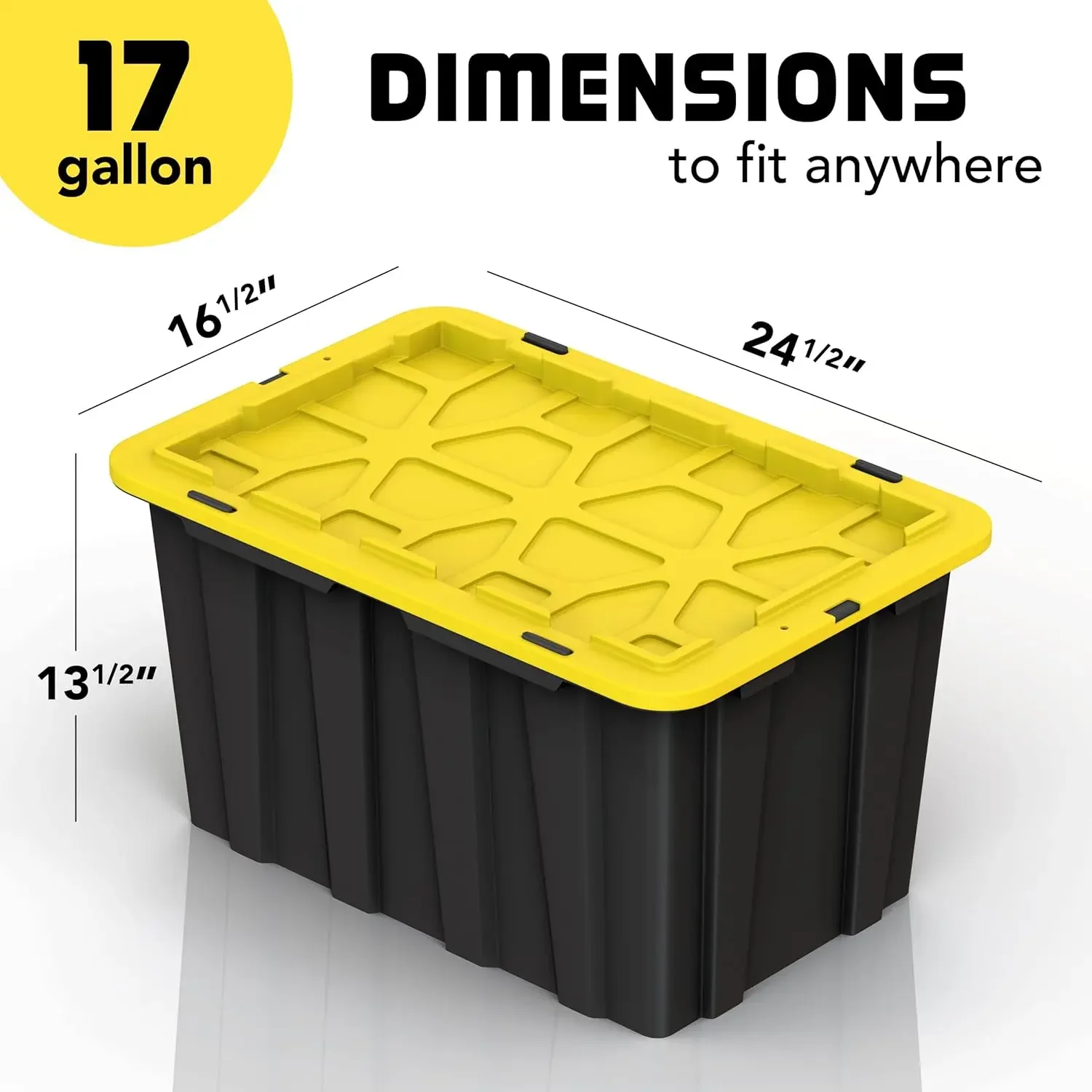 4 PACK 17 Gallon Plastic Storage Bin Tote Organizing Container with Ultra Durable Secure Latching Lids Stackable