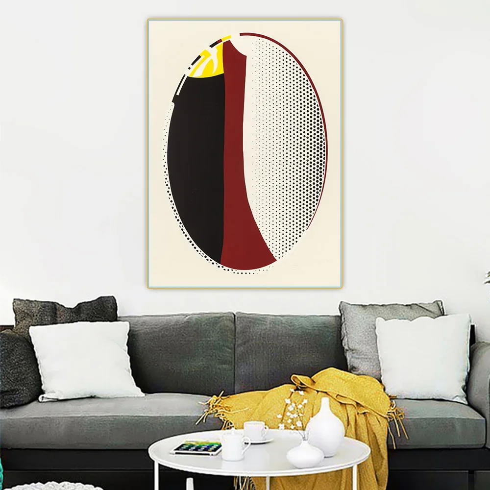 Citon Roy Lichtenstein《Mirror,1972》Pop art Canvas Oil Painting Artwork Poster Picture Wall Background Decor Home Decoration