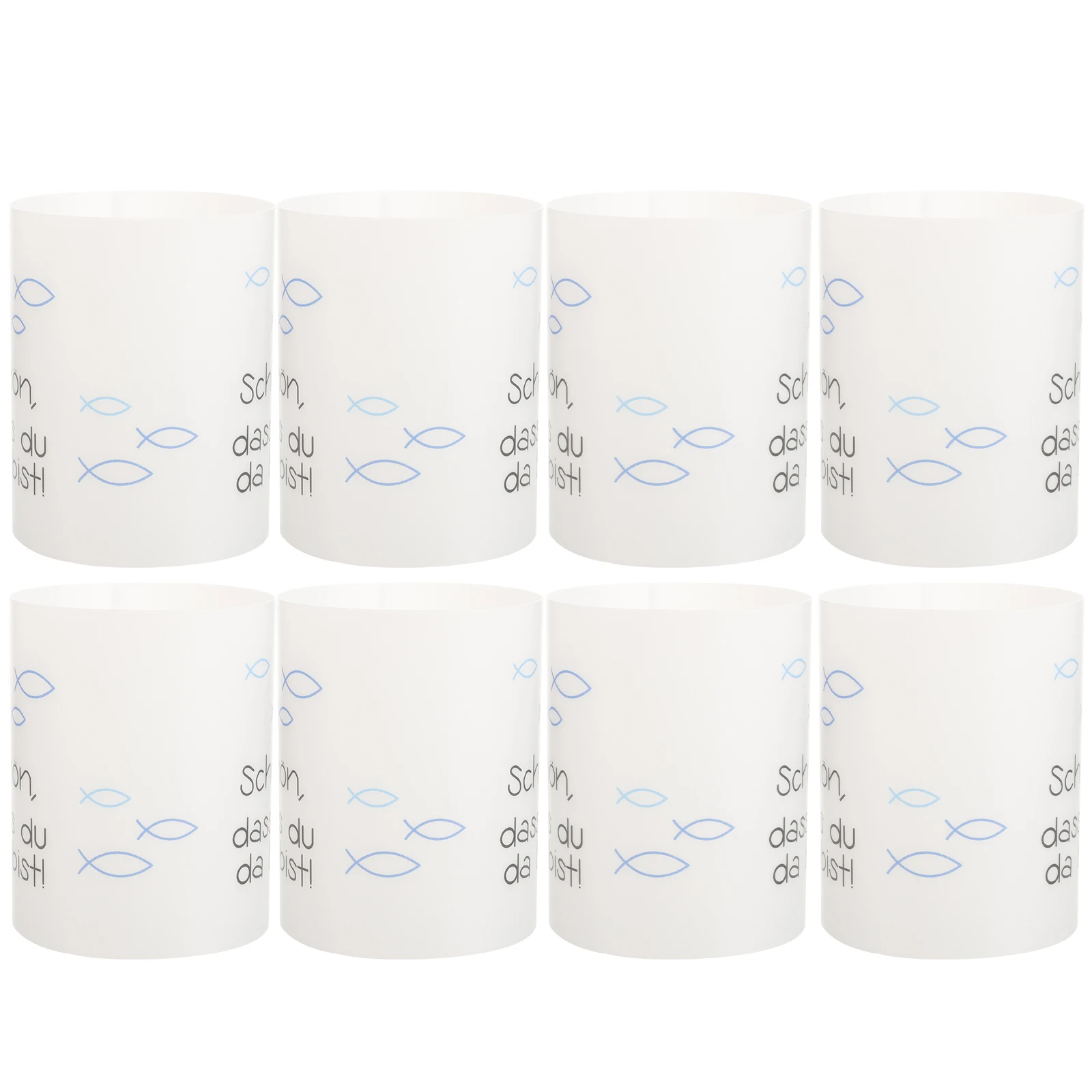 

8pcs C Covers Decorative Blue Plastic Cylinders Windproof Protectors Tapered Shades Home Office Wedding Party
