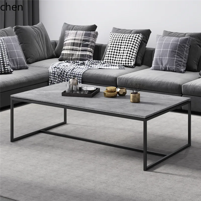 HYS Slab Coffee Table for Home Modern Minimalist Marble Tea Table Small Apartment Living Room