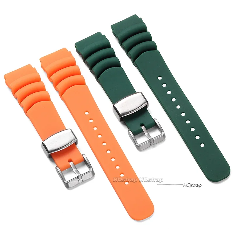 Silicone Strap for Seiko 20mm 22mm Watchband Sports Strap Men Women Waterproof Diving Silicone Bracelet Ring Pin Buckle Belt