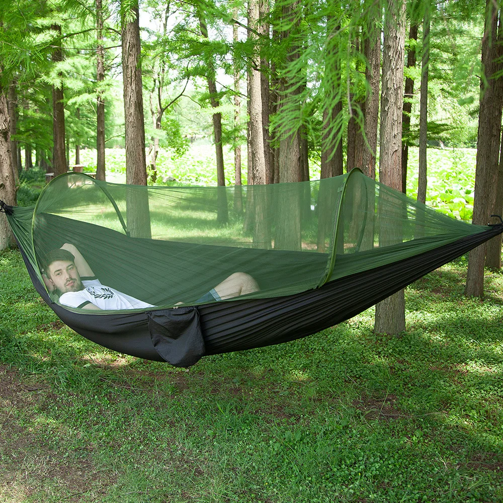 Double Hammock Outdoor Anti-mosquito Sunshade Quick Shaker Off-the-ground Anti-rolling Single Camping Swing