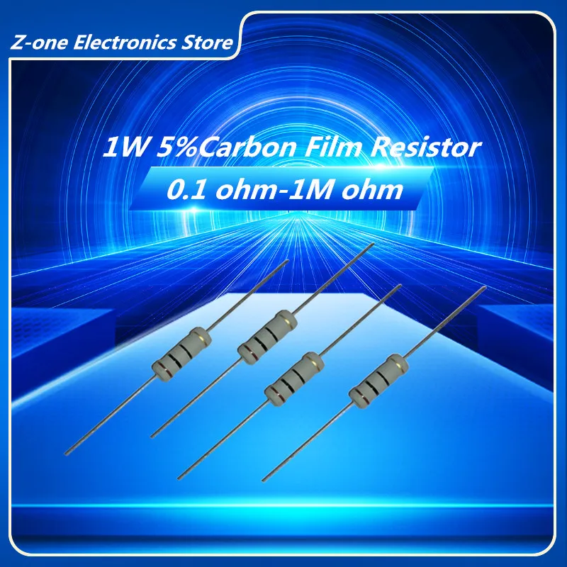

20PCS 1W 5%Carbon Film Resistor 0.1 0.5 1 4.7R 10K 47 470R 560 750 120K 200K 1K 68K 1M ohm Resistance Carbon Film 0.1R - 1M ohm