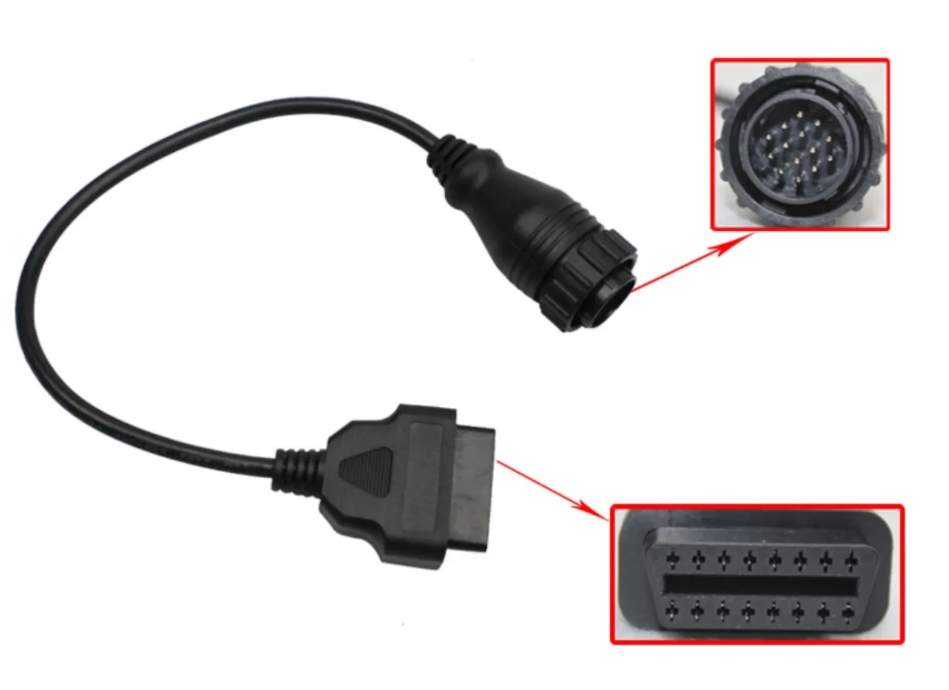 Latest High quality for Mercedes FOR BENZ Sprinter 14pin to 16pin 14 pin to obd2 16 pin adapter OBD2 Connecting line OBD2 cable