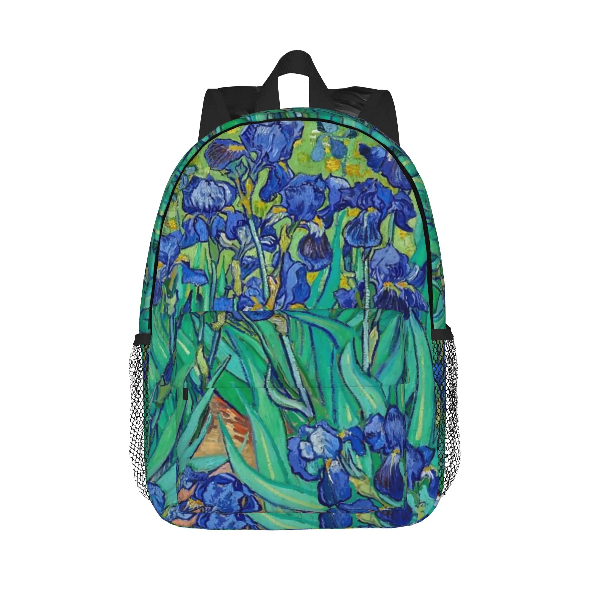 Vincent Van Gogh Irises Art Flowers Backpack Hot Sale Daypack Boys Girls BookBag Shoulder Bags for Men Women School Bag