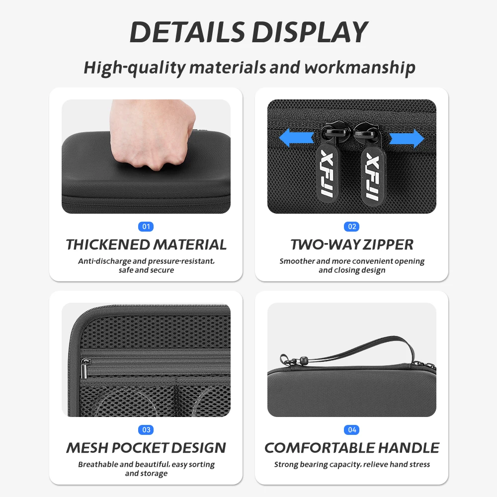Xfji saco de armazenamento caso couro do plutônio resistente a quedas bolsa dura para dji nano vlog combo acessórios da câmera