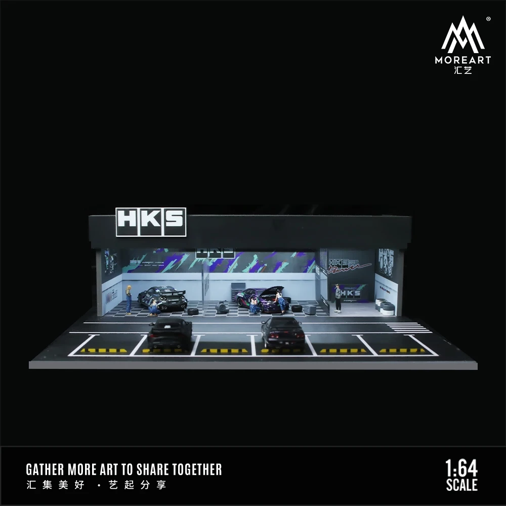 MoreArt 1:64: Otwarty model parkingu, scena parkingu, rekwizyty fotograficzne do kolekcji modeli samochodów / ekspozycji / prezentów