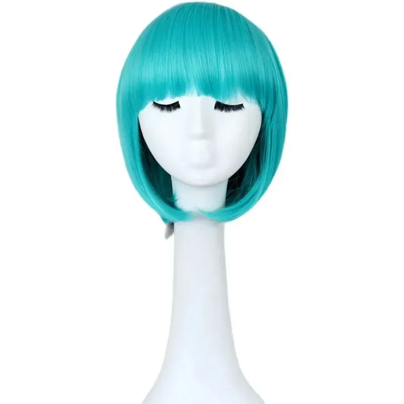

CyBulma Green Short Straight Bobo Synthetic Hair Cosplay Wig + Free Wig Cap