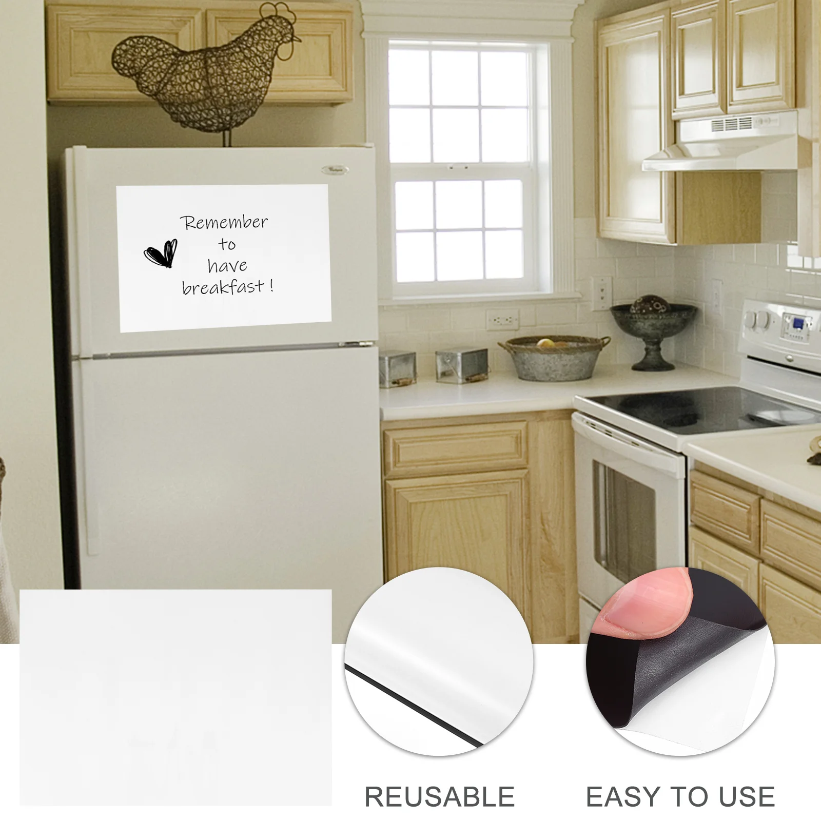 

Reusable Eco-Friendly Magnetic Whiteboard Sticker Self-Adhesive Tips Pad for Home Supplies Erasable Blackboard