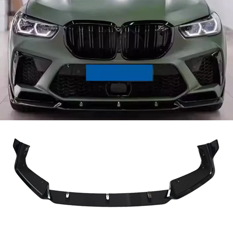 Frontschürze Lip Spoiler Diffusor Splitter Body Kit Schürzen Abdeckung Schutz Für BMW F95 X5M 2020 2021 2022 2023 ABS glänzend Schwarz