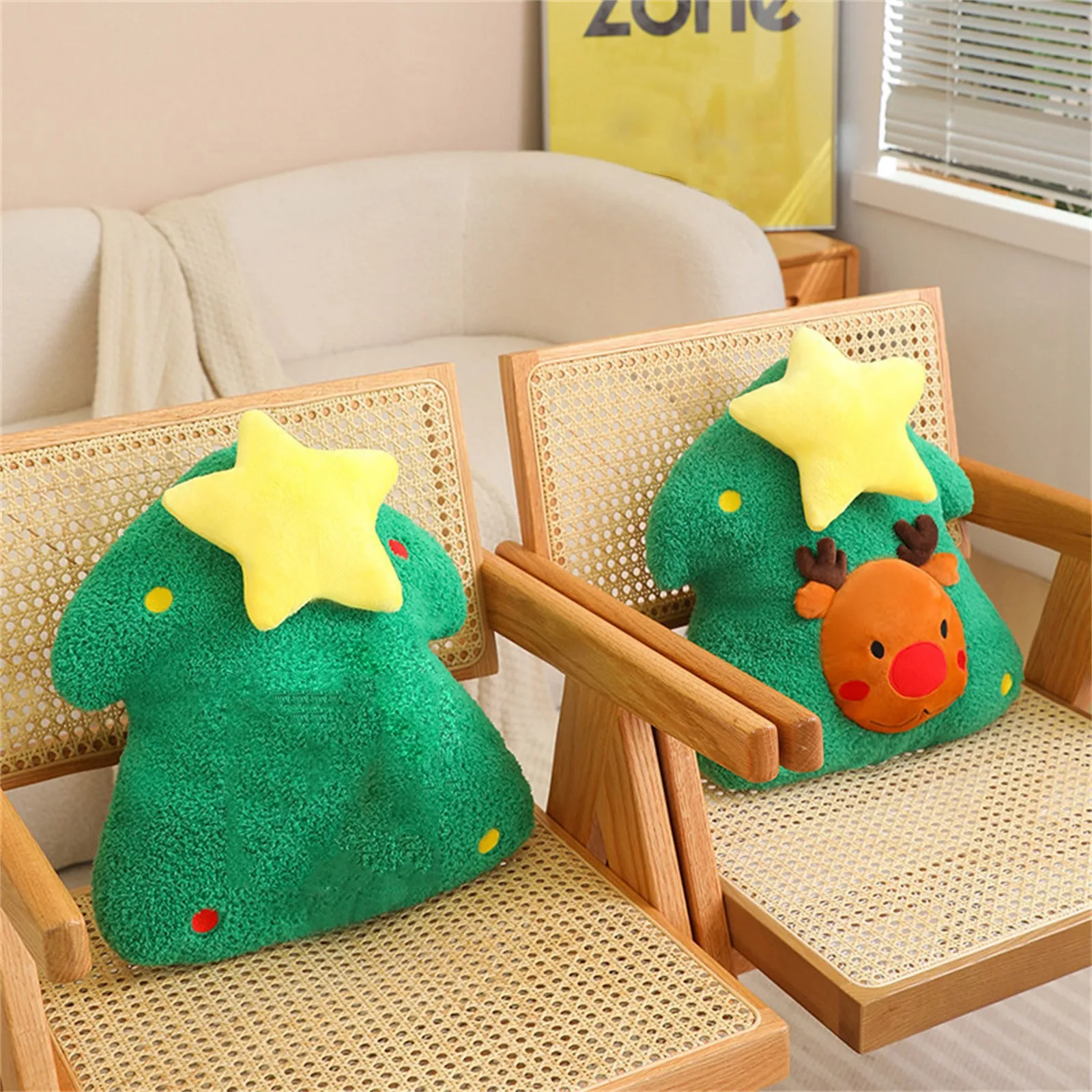 Christmas Soft Tree Pillow Plush Toy PineTree Doll Santa Claus Doll Christmas Decorations Can Be Cushion Or Pillow