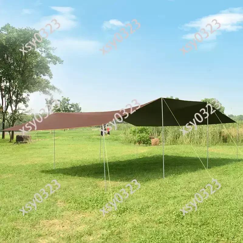 Camping Sunshade Canopy 6x8m Black Glue Oxford Fabric UV Waterproof Large Outdoor Awning Shelter