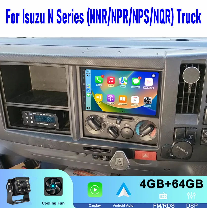 

7'' For Isuzu N Series（NNR/NPR/NPS/NQR) Truck Car Stereo Radio Head Unit Wireless Carplay Apple Android 13 Auto Reversing Image