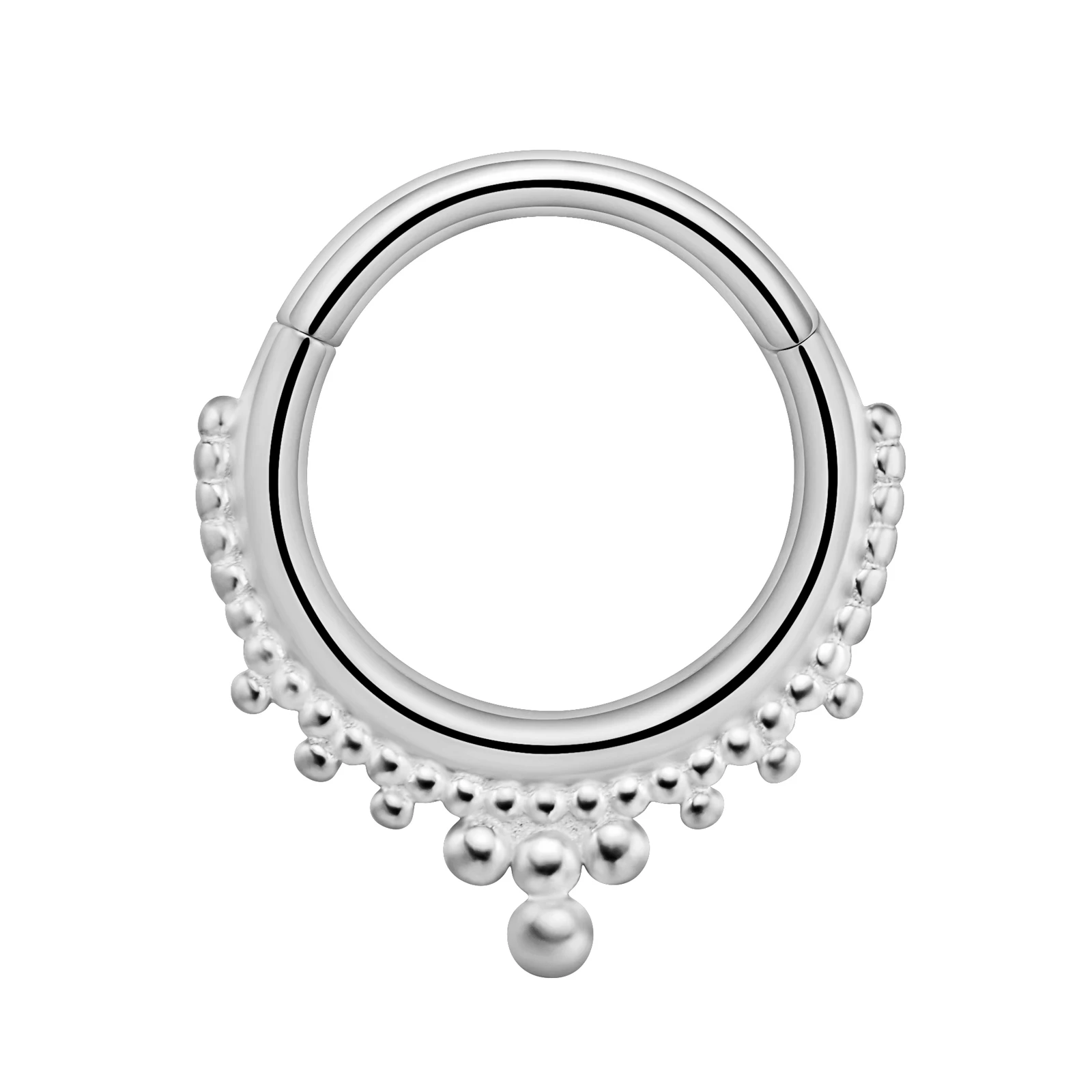 Stainless Steel Hinged Hoop Nose Rings with Butterfly Pattern