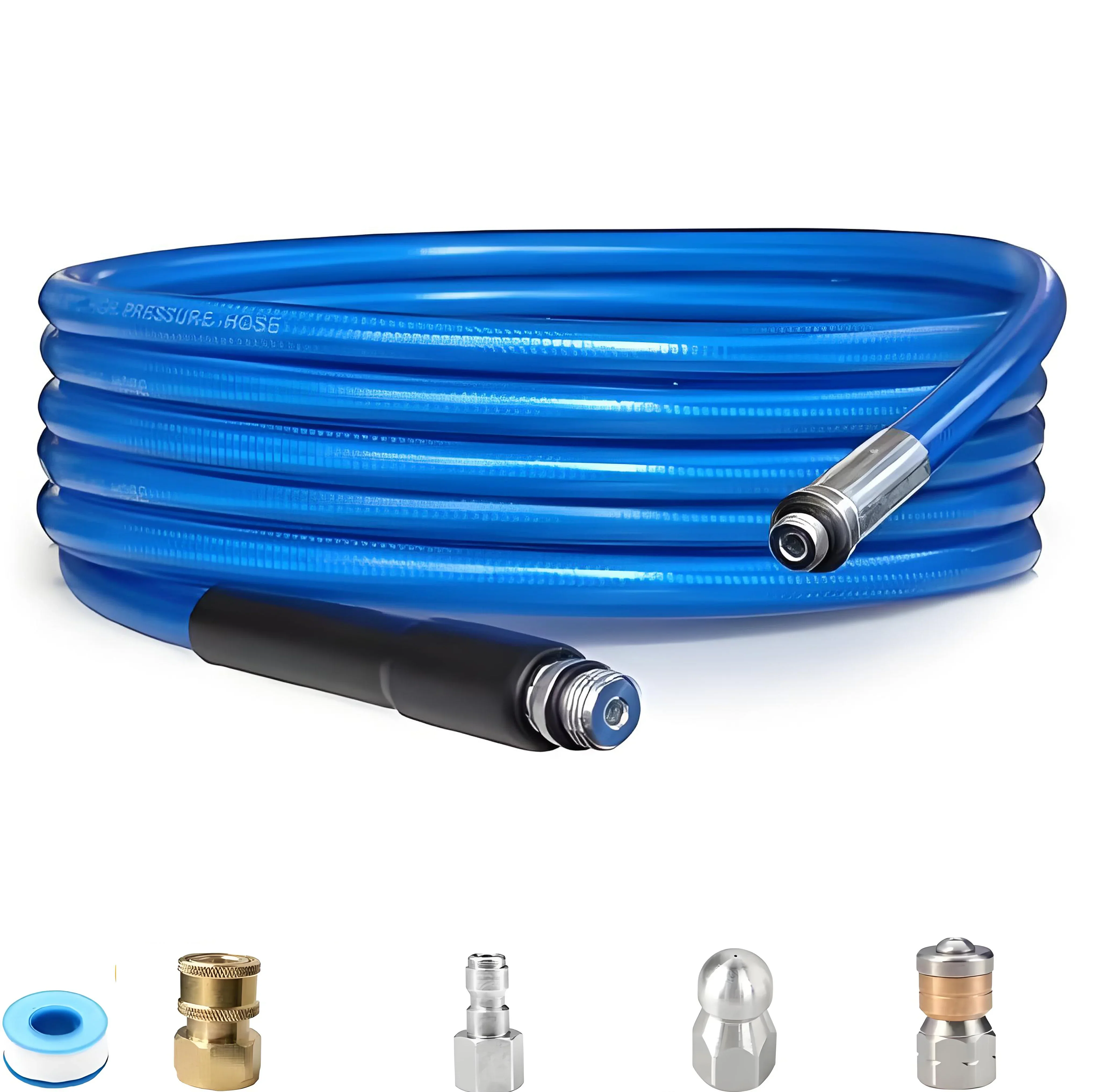 100FT Sewer Jetter Kit for Pressure Washer,5800PSI Water Jet Drain Cleaner Hose NPT Corner Rotating