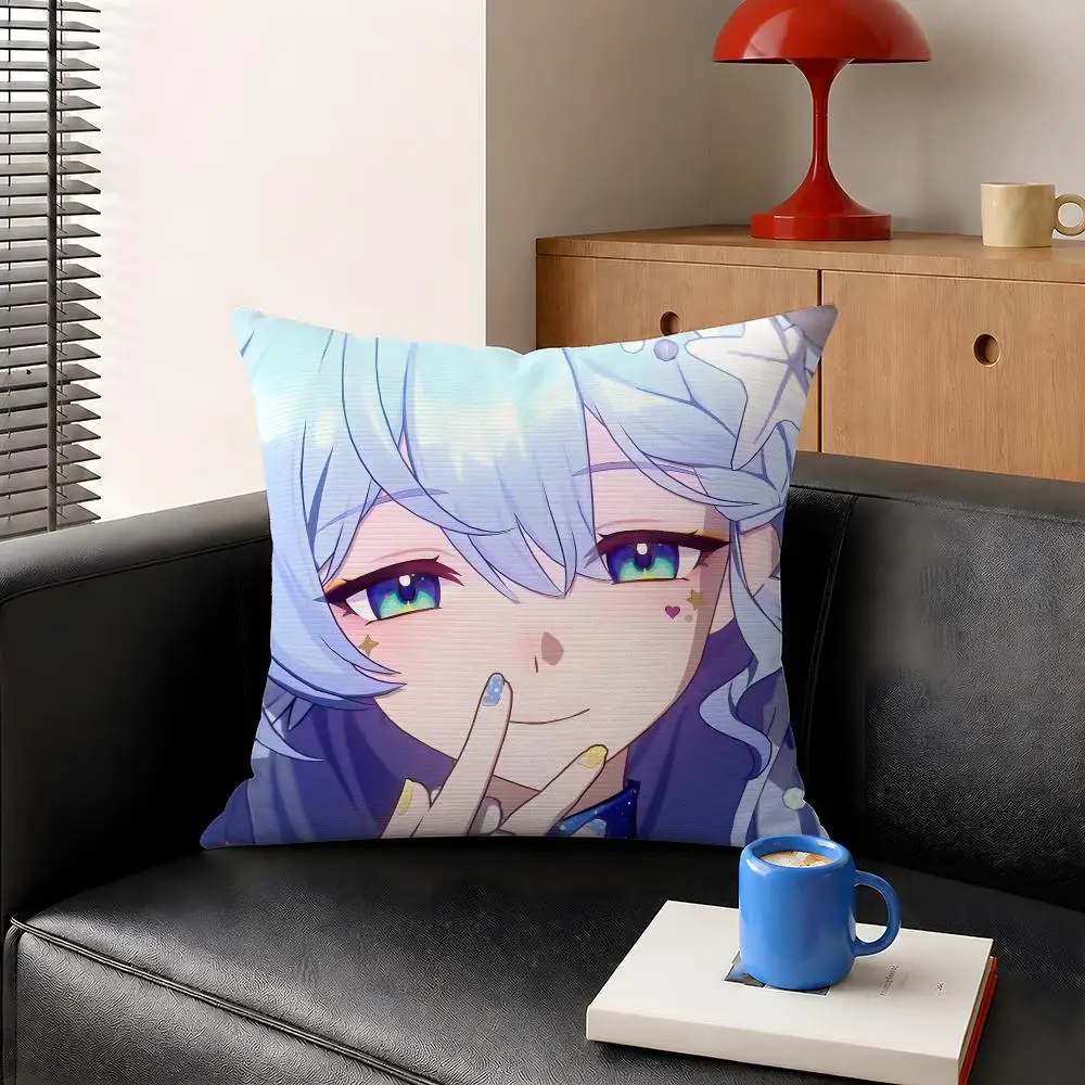 Game Robin Honkai Star Rail Cushion Cover Decorative Pillowcase Soft Short Plush Cozy Durable Sofa Home Decor Items Gift