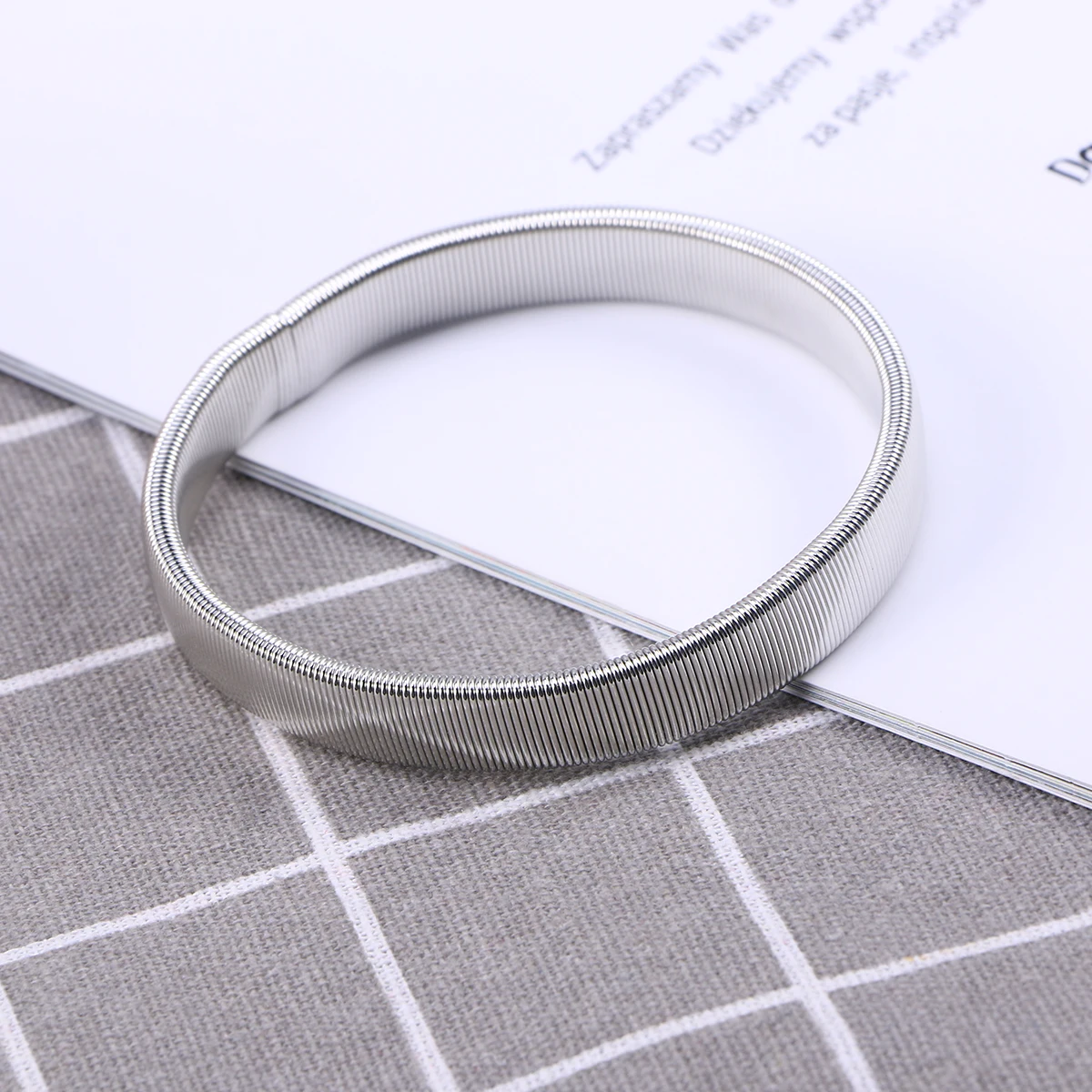 

Black Spring Bracelet Elastic Steel Cuff 27cm 1cm Width Sleeve Garters Holder Men Armband Shirt Band Fashion Bracelet