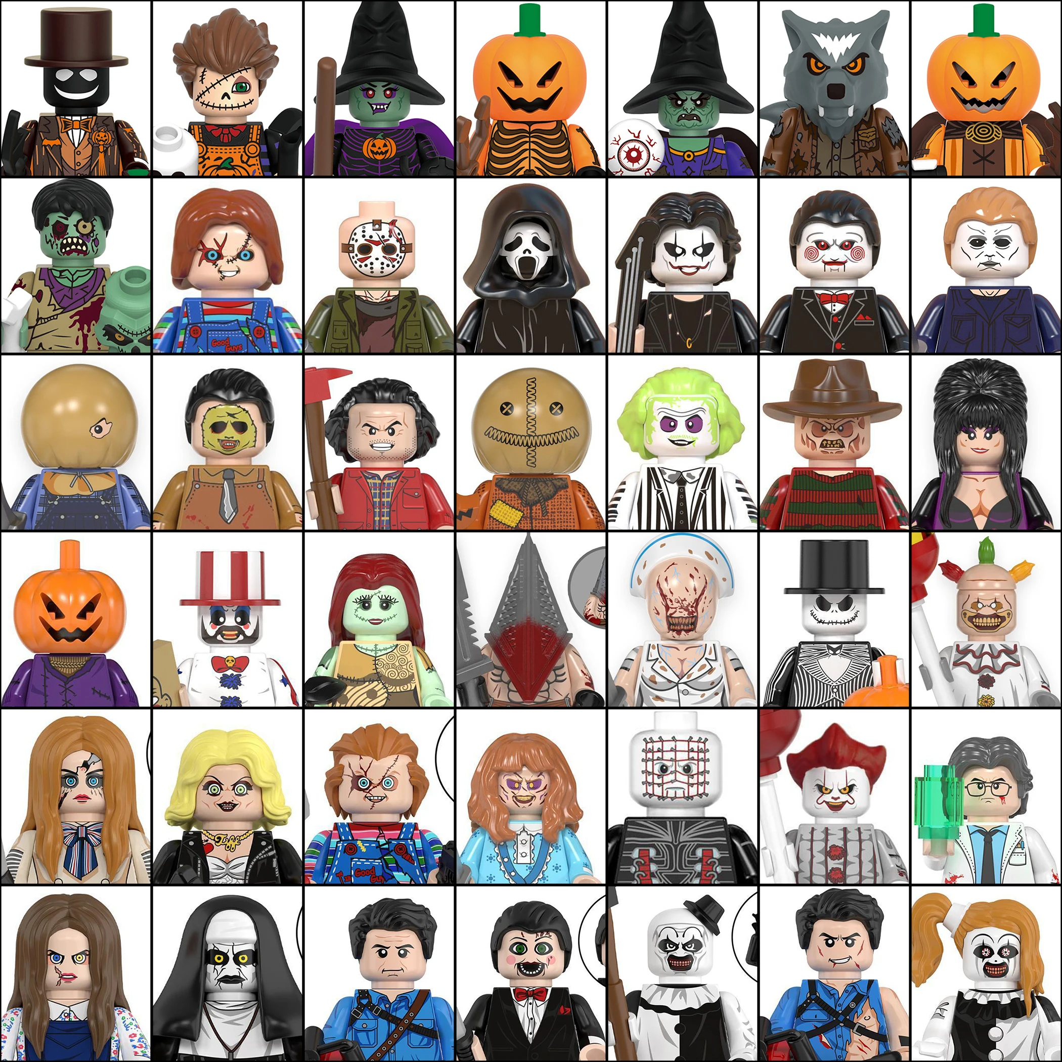 Halloween-Horrorfilm-Bausteine WM6101 WM6102 TP083 Mini-Actionfiguren
