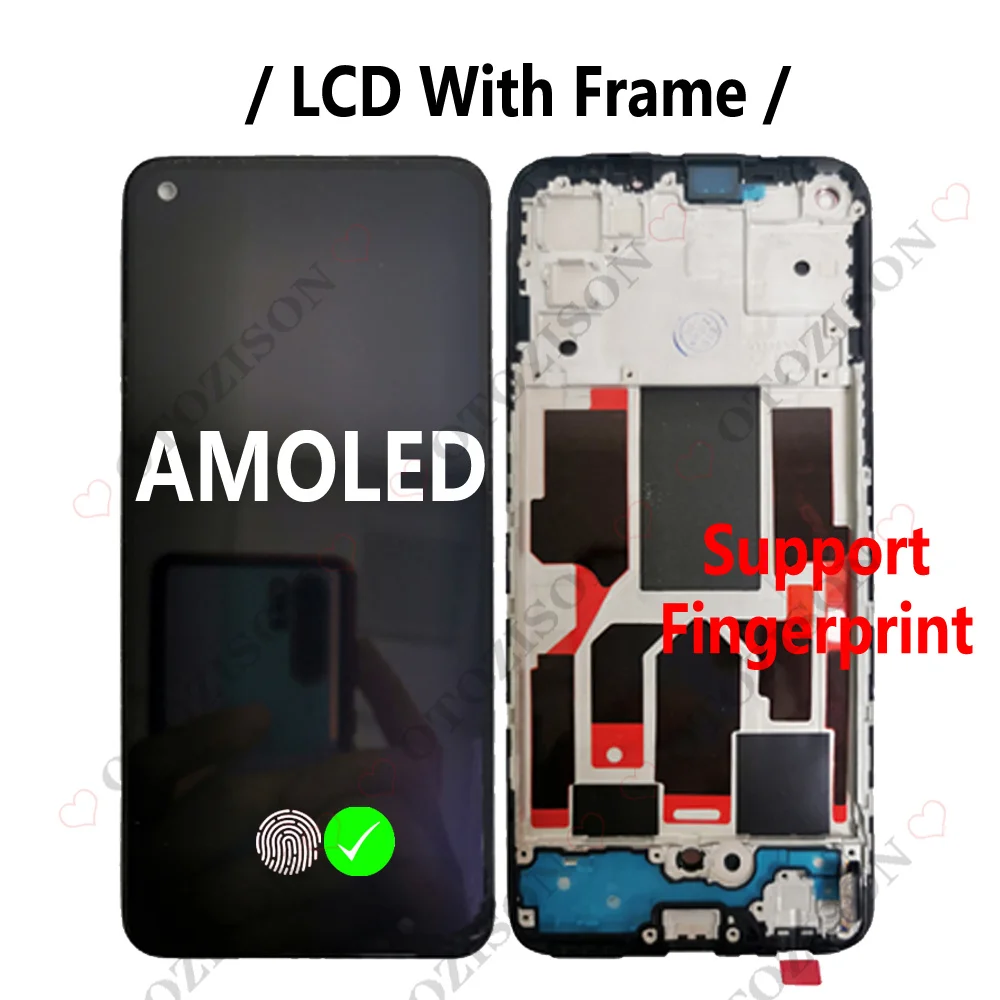 Dla OPPO Find X3 Lite LCD z ramką CPH2145 Wyświetlacz LCD Ekran Dotykowy Czujnik Digitizer Zespół Find X3 Lite Wymiana lcd