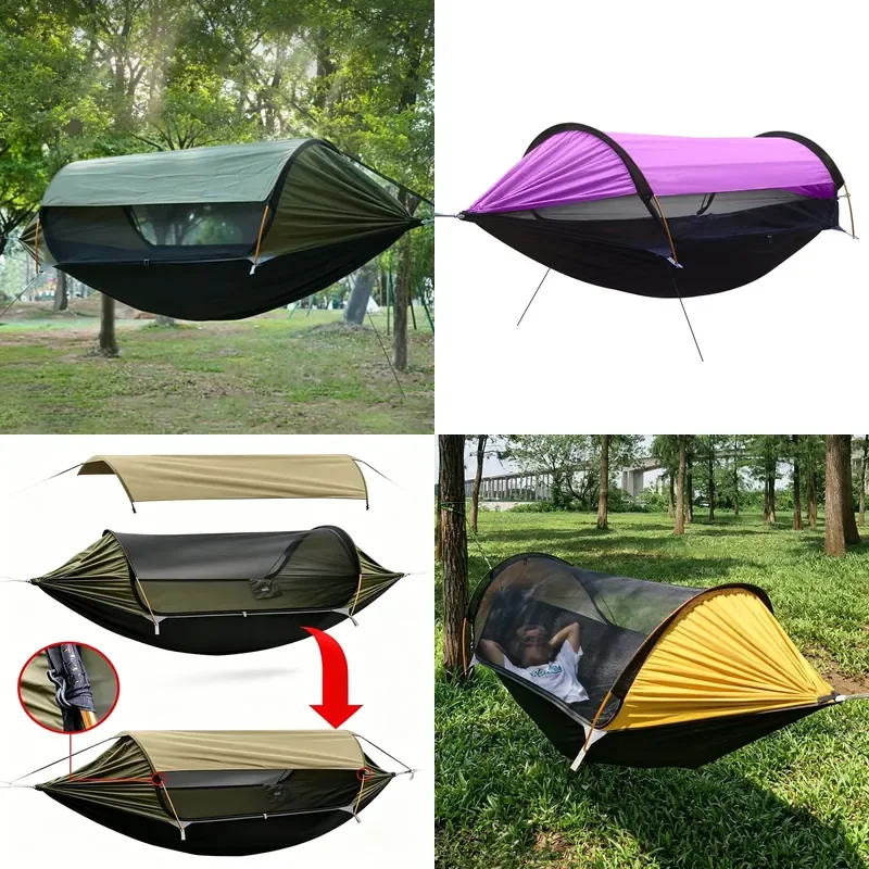 Portable Lightweight Nylon Sun-Proof Swing Hanging Tent Hammock with Mosquito Net for Kids Adult Outdoor Hiking Camping
