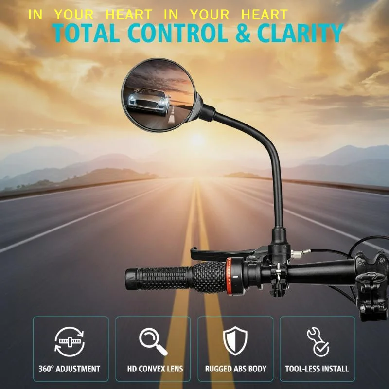 【X】360° Rotating Universal Bike Rearview Mirror Wide Angle Anti-scratch for E-Bikes Mountain Road Bikes Daily Commute Riding
