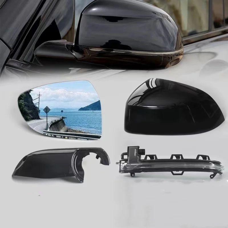 For BMW X3 F25 X4 F26 X5 F15 X6 F16 2014-2018 Side Mirror Frame Lower Cover Rearview Mirror Turn Signal Light Lamp Lens Glass