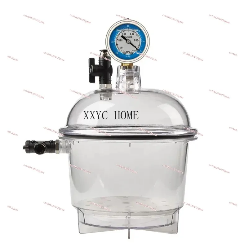 

Laboratory Plastic Vacuum Dryer Transparent Vacuum Drying Vessel Polycarbonate Storage Tank Ball Valve Pressure Gauge 150MM