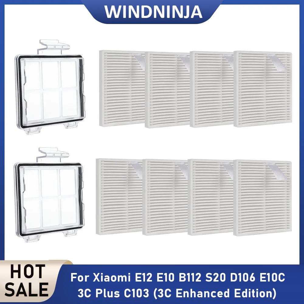 HEPA-Filter-Ersatzteil für Xiaomi S20 D106 E10C E12 E10 B112 3C Plus C103 3C Enhanced Roboterstaubsauger – Primärfilter-Zubehör
