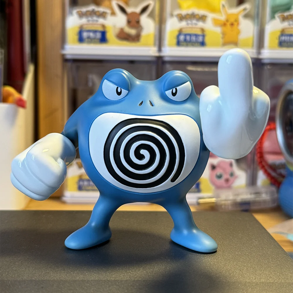 1/20 Anime Pokemon Figure 062 Poliwrath Action Figures Gk Model Pink/Green/Blue Poliwrath Middle Finger Collect Decor Toy Gift