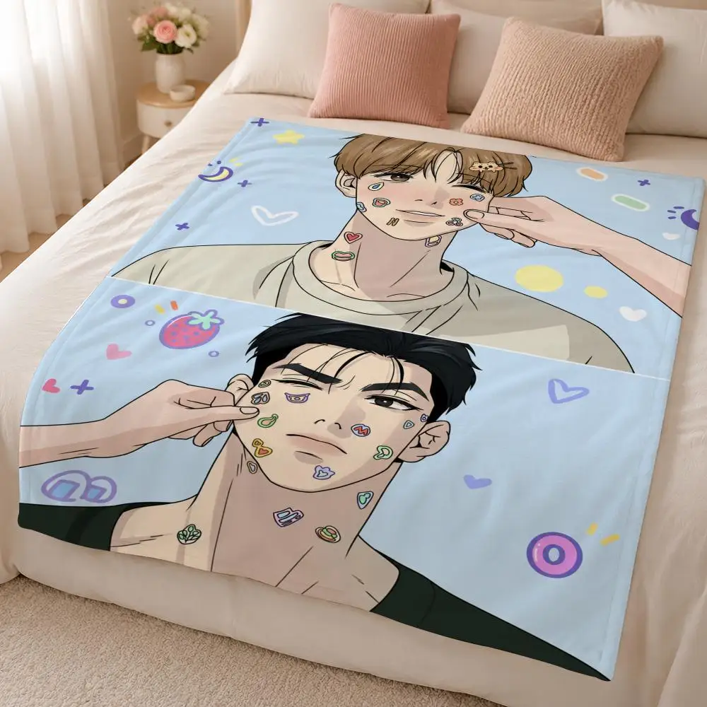 Manhwa J-Jinx BL Korean Sports Romance Comic Throw 320g Soft Flannel Fleece Throw Blanket Cover Sofa Bed Dorm Nap