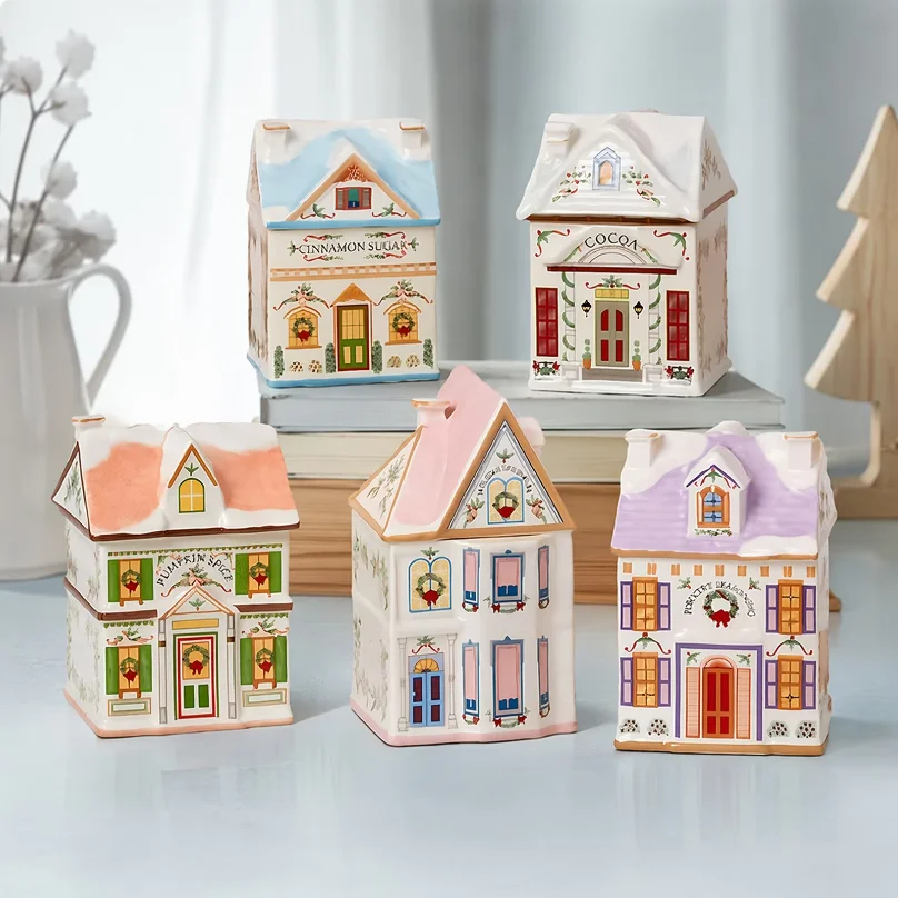 6個入り ホリデービレッジ スパイスハウス セット。キャンド - Candle Containers のレビューと価格