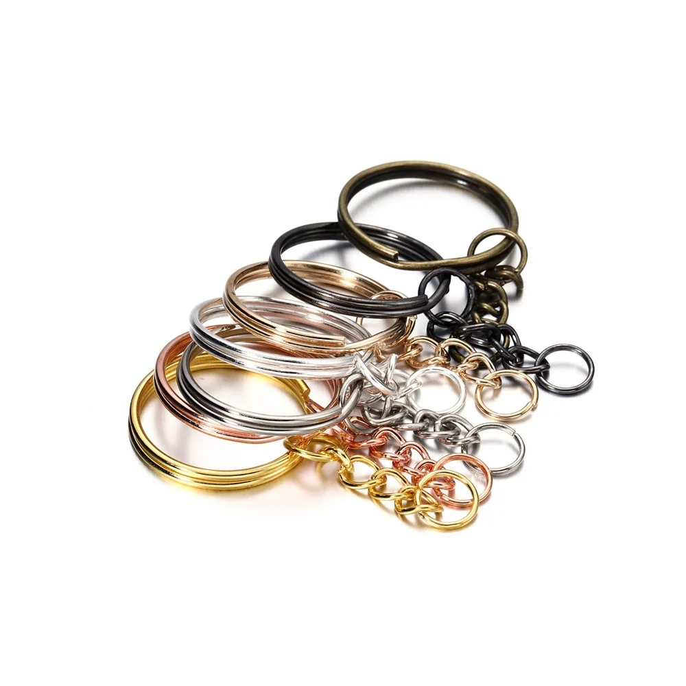 10pcs Hot Selling Lobster Keychains Metal Keychains With Chains Single Ring keychains, Hanging buckles, DIY Jewelry Accessories