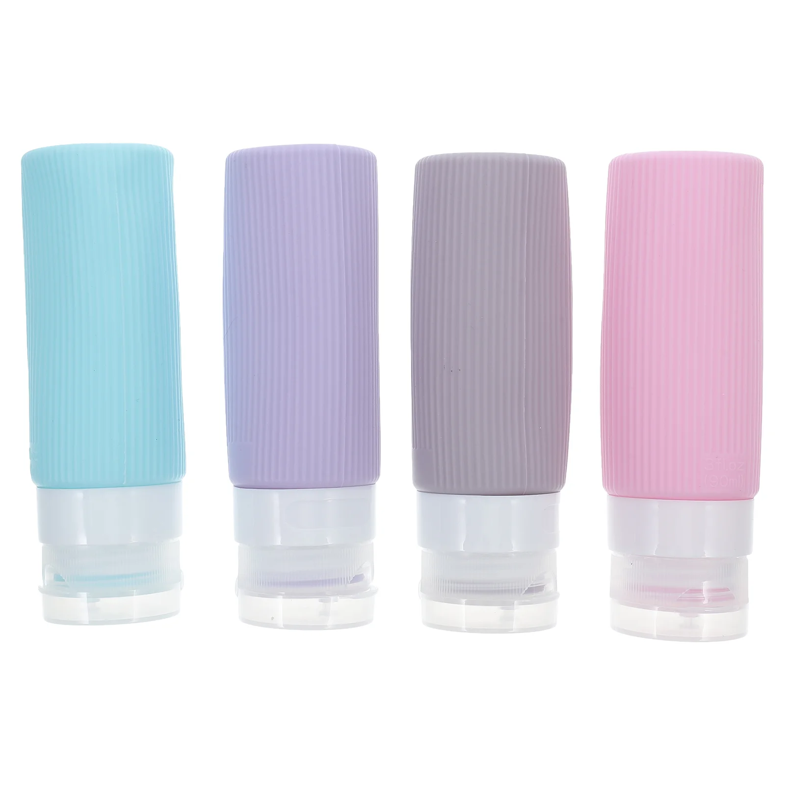 4 Pcs Travel Lotion Dispensing Bottle Containers for Toiletries Shampoo Bottles Silicone Pp Accessories Liquid Jar