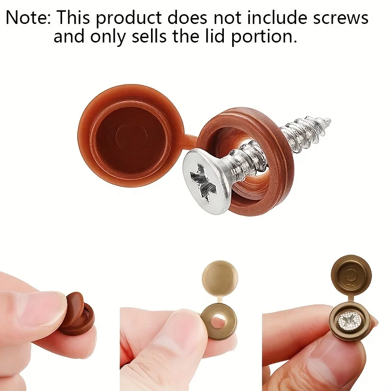 100pcs/bag Plastic Self Tapping Screw Bolt Nail Nut Decorative Cap Protective Cover Hide Foldable Hinged for Furniture Car