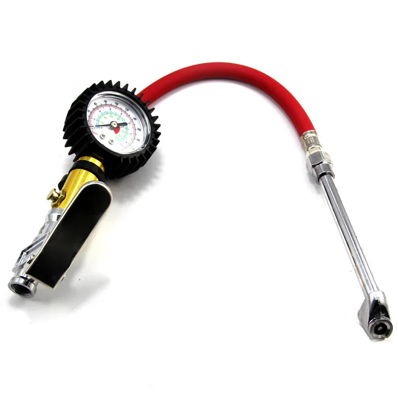 Tyre Air Inflator Dial Pressure Meter Gauge Line  Pump  Dual Chuck Tester for Car Truck Cycles Dinghies