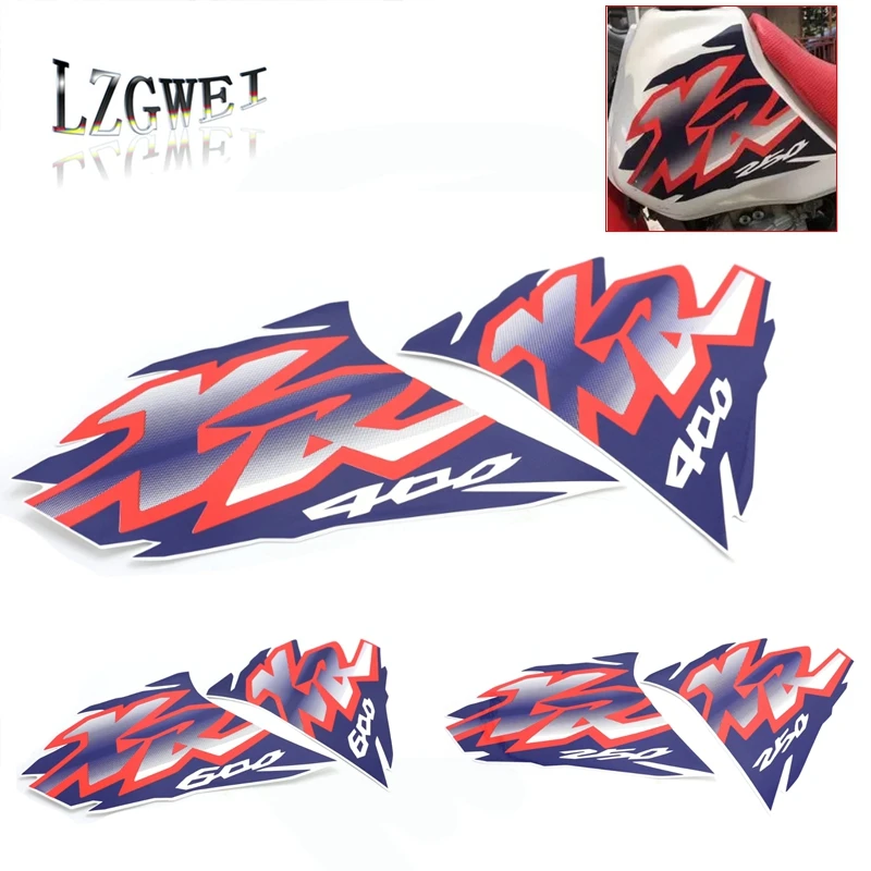 Naklejki motocyklowe naklejki na zbiornik paliwa motocykl dla XR 250 400 600 XR250 XR400 XR600 ręcznie robione Cross Country niebieska naklejka