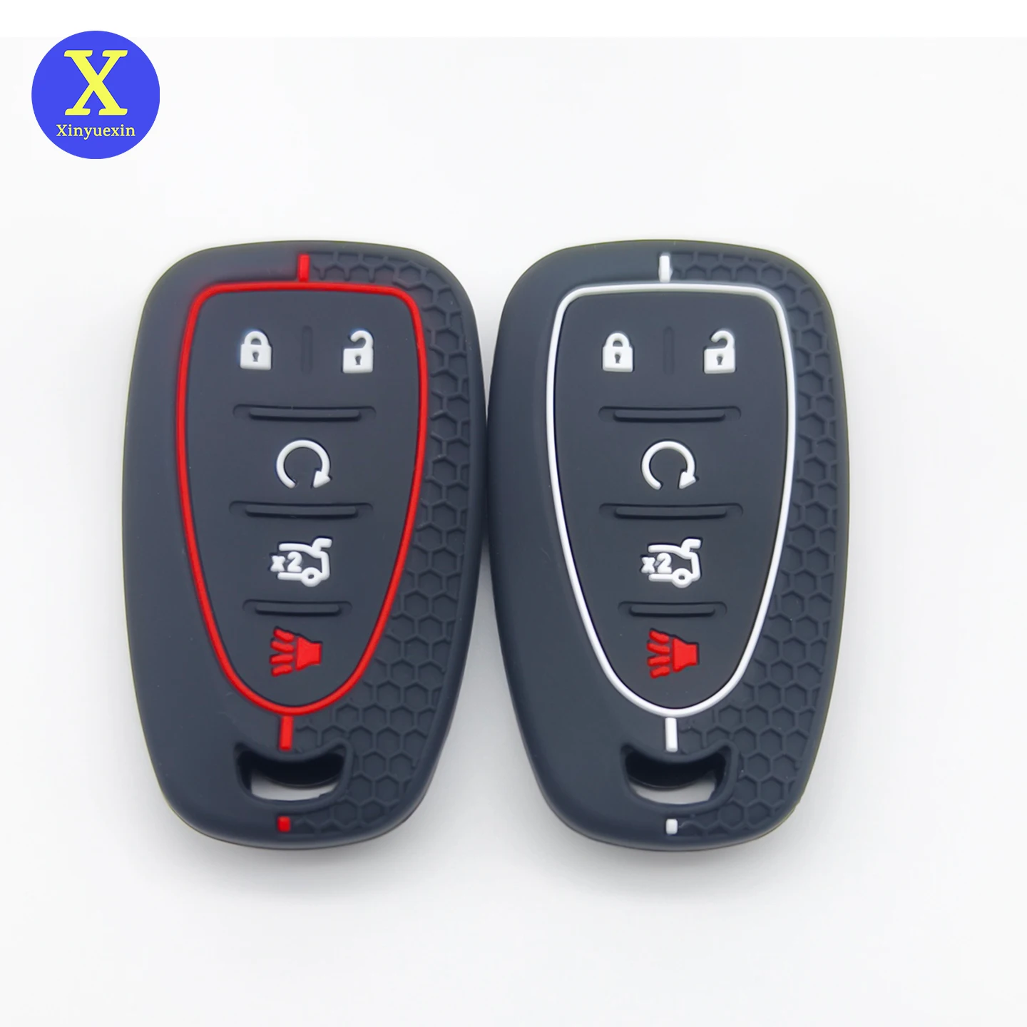 Xinyuexin Smart Remote Silicone Key Shell Case Cover for Chevrolet Equinox 2018 -2021 5 Button Holder Bag Proetction 2 Pcs/lot