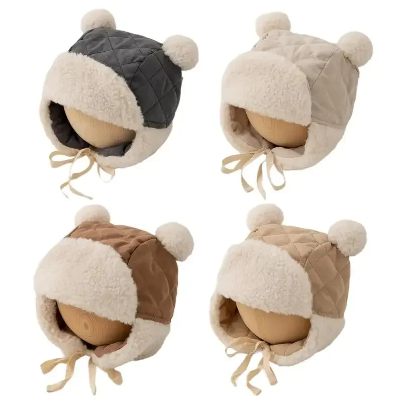 

Infant Cosy Winter Hat Baby Plush Inner Warm Headgear for Cold Weather Outdoor