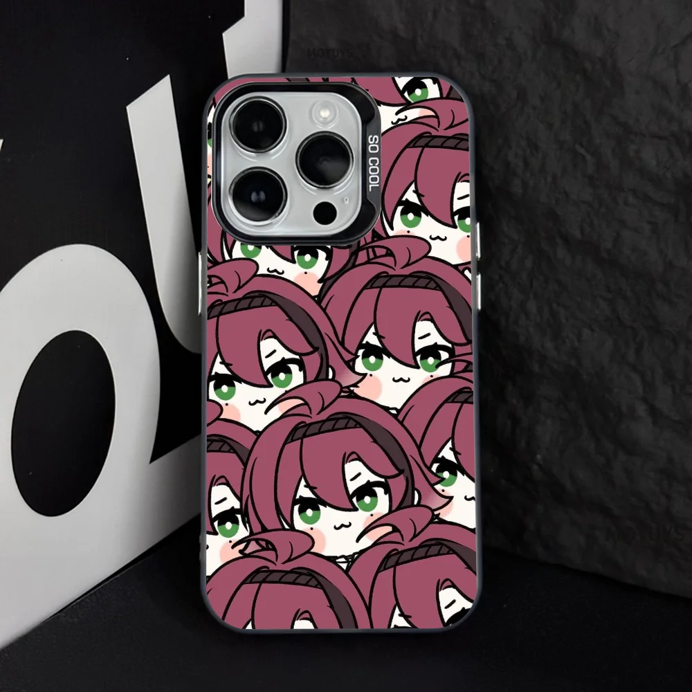 Cute Genshin Impacts Phone Case IMD Color Silver Shell For IPhone 16 15 14 13 12 Pro Max Plus