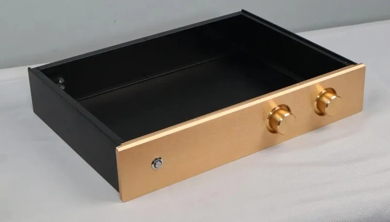 Imagem -02 - Hifi Faça Você Mesmo Audio Preamp Case Gabinete de Alumínio Completo Amplificador de Potência Chassis Prata Preto Painel Dourado para Escolher 4308