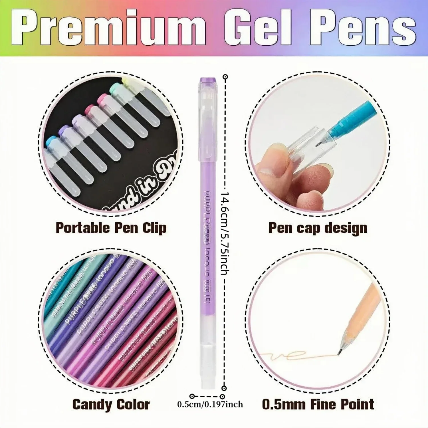 9Pcs Gel Pens for Adult Coloring Books,With 18 Professional color series for Students Note taking Planner Lettering Calligraphy