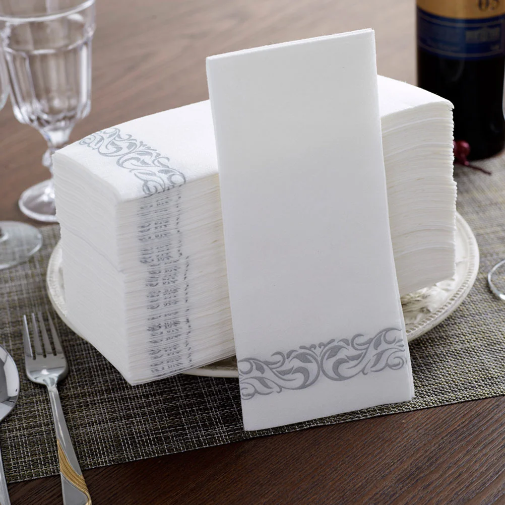 25 servilletas de papel para fiesta, servilletas plegables para despedida de soltera, decoraciones para mesa de comedor, cena de boda dorada y plateada