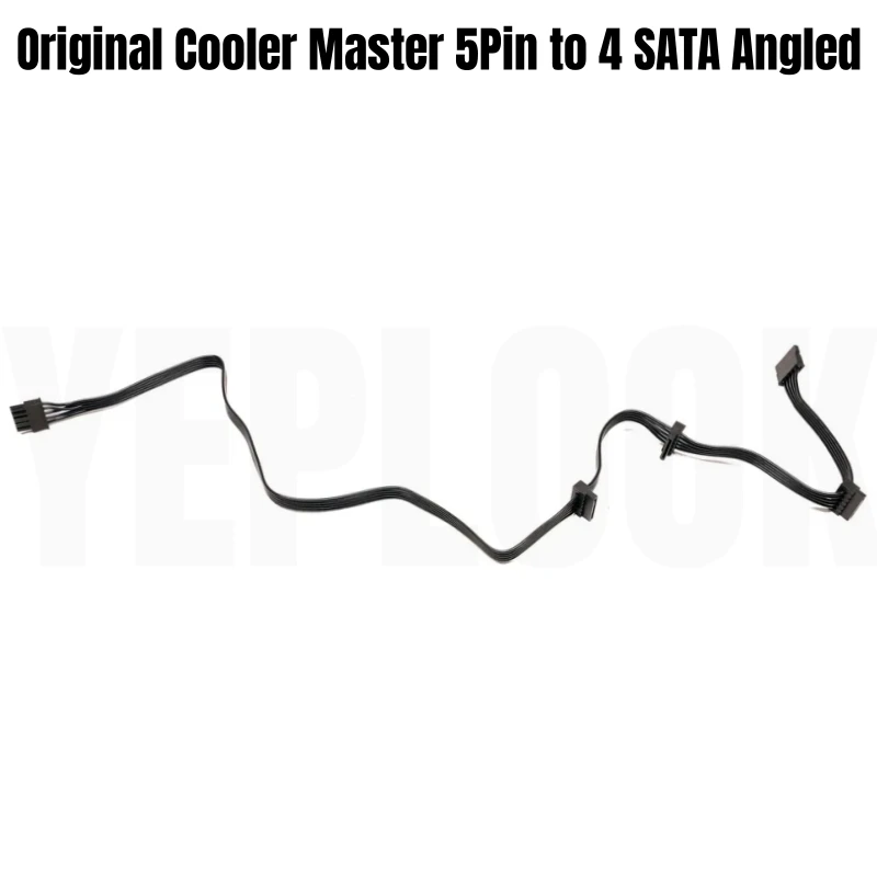 Cabo de alimentação SSD HDD em ângulo macho SATA de 6 pinos para Seasonic PRIME 1000W, 850W, 750W, 650W de potência modular de titânio, 50 + 15 + 15 + 15 + 15 CM