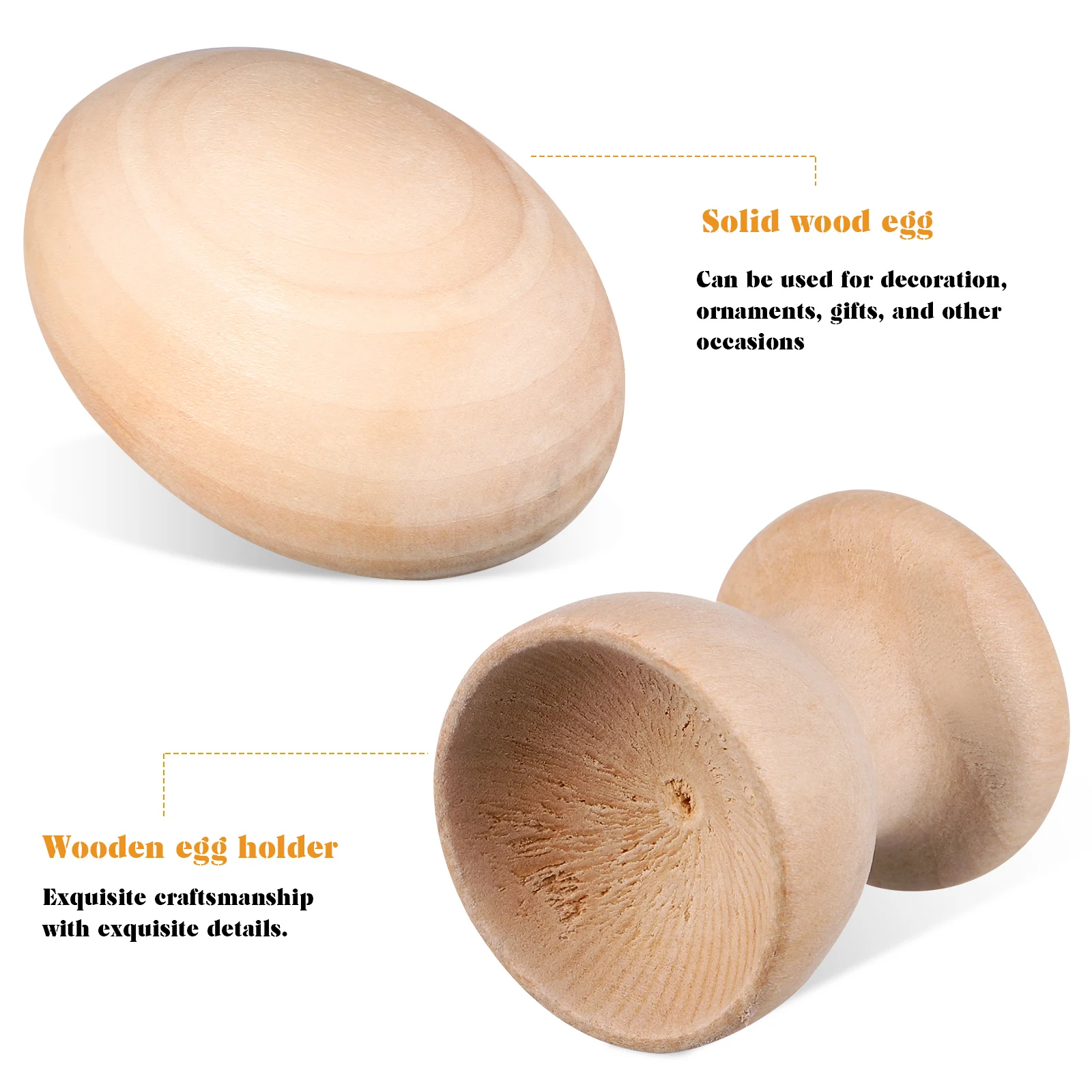 

6 Pcs Household Wooden Egg Tray Ornaments Child Decorations Crafts Eggs Blank
