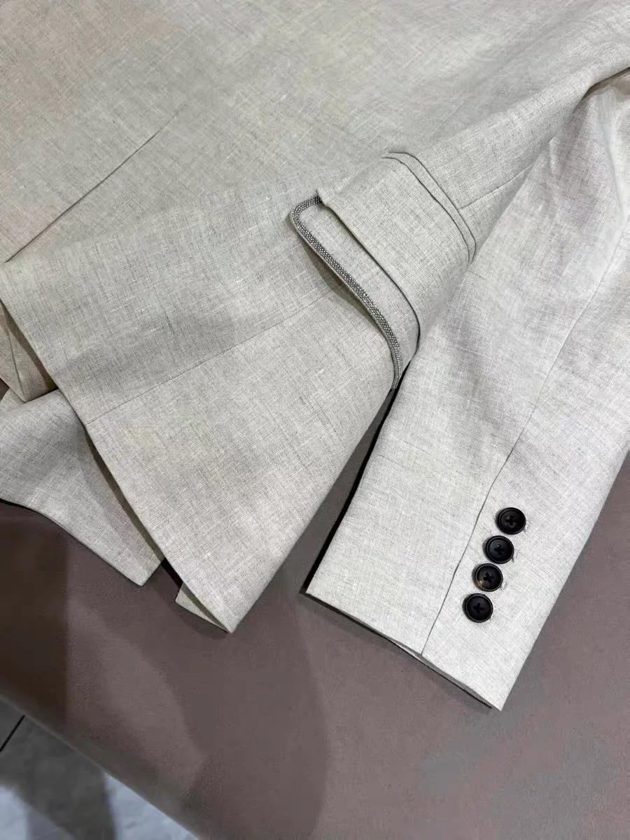 2024 Spring Summer Classic Linen Pants Suit