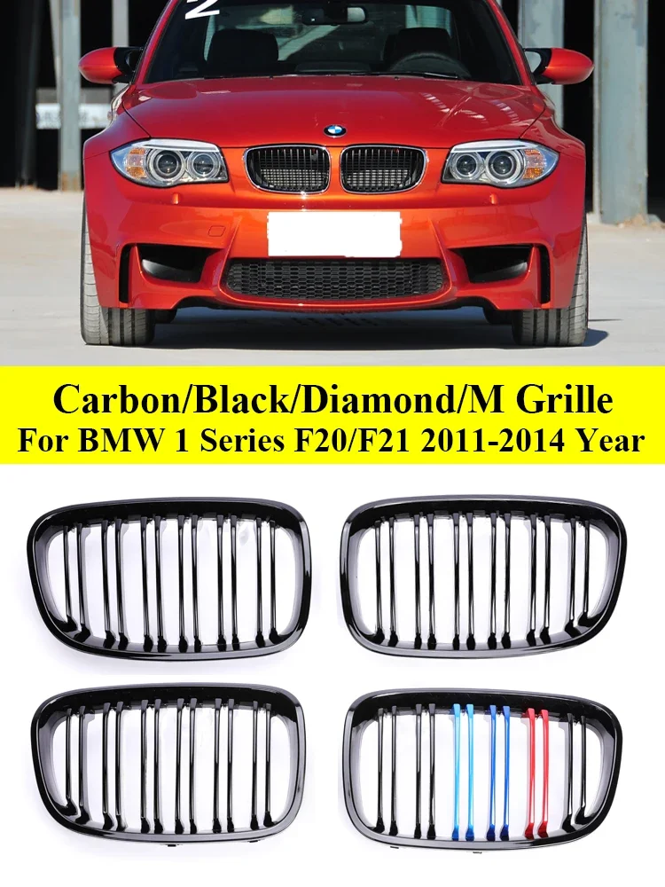

Kidney Front Bumper ABS Carbon Grille For BMW 1 Series F20 F21 Prefacelift 2011-2014 Racing M Style Grill 118i 120i Accessories