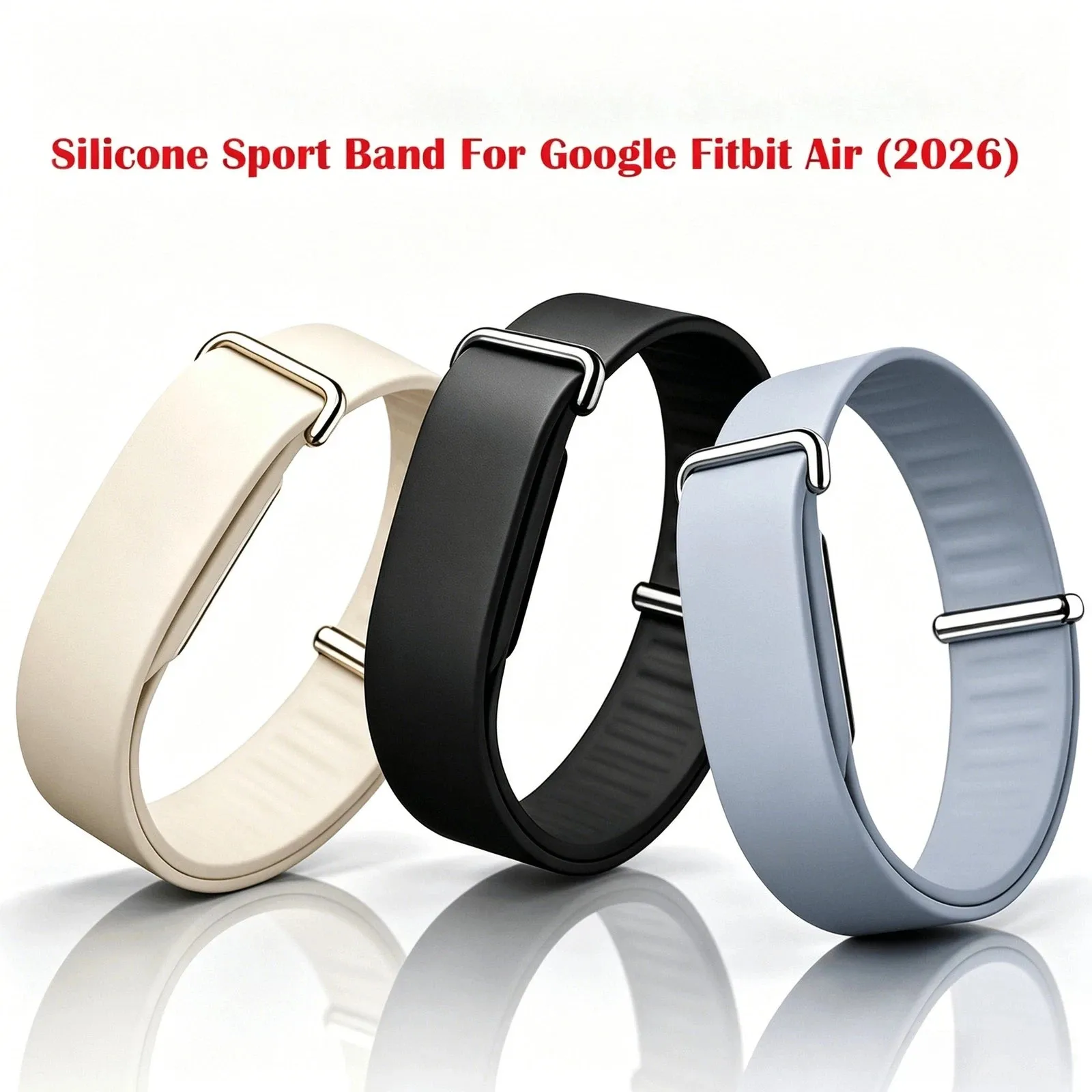 Weiches, verstellbares, atmungsaktives Silikon-Sportarmband für Google Fitbit Air. Silikon-Schlaufenarmband für Fitness-Tracker-Armbänder.