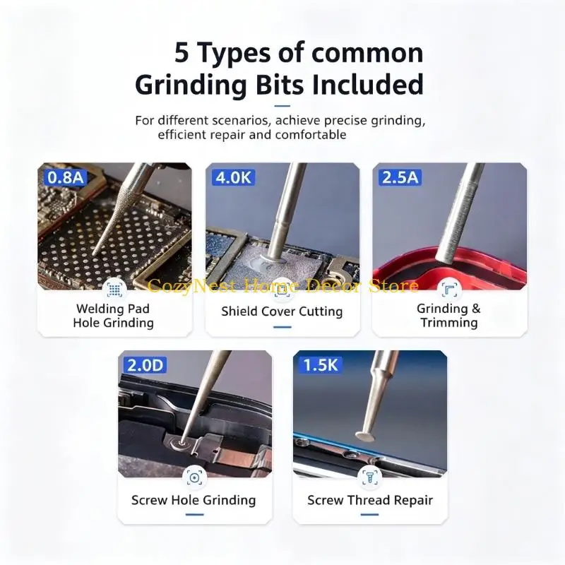 92MF Grinding Pen with a Locking Mechanism, 7 Attachments, Variable Speed and Bidirectional Control for Detailed Phone Circuit